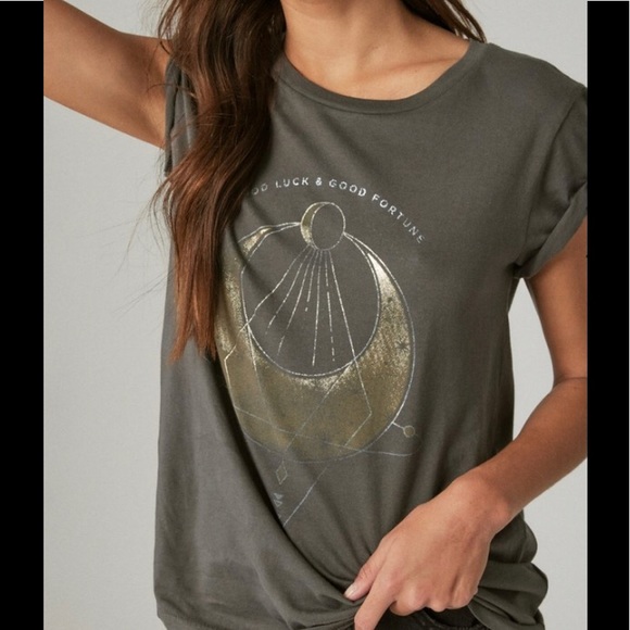 Lucky Brand Tops - NWT Lucky Brand Women’s Good Luck Moon Classic Crew Tee